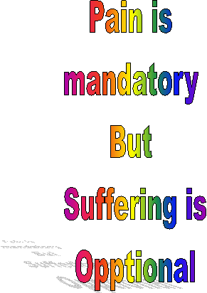Pain is 
mandatory 
But 
Suffering is
Opptional
